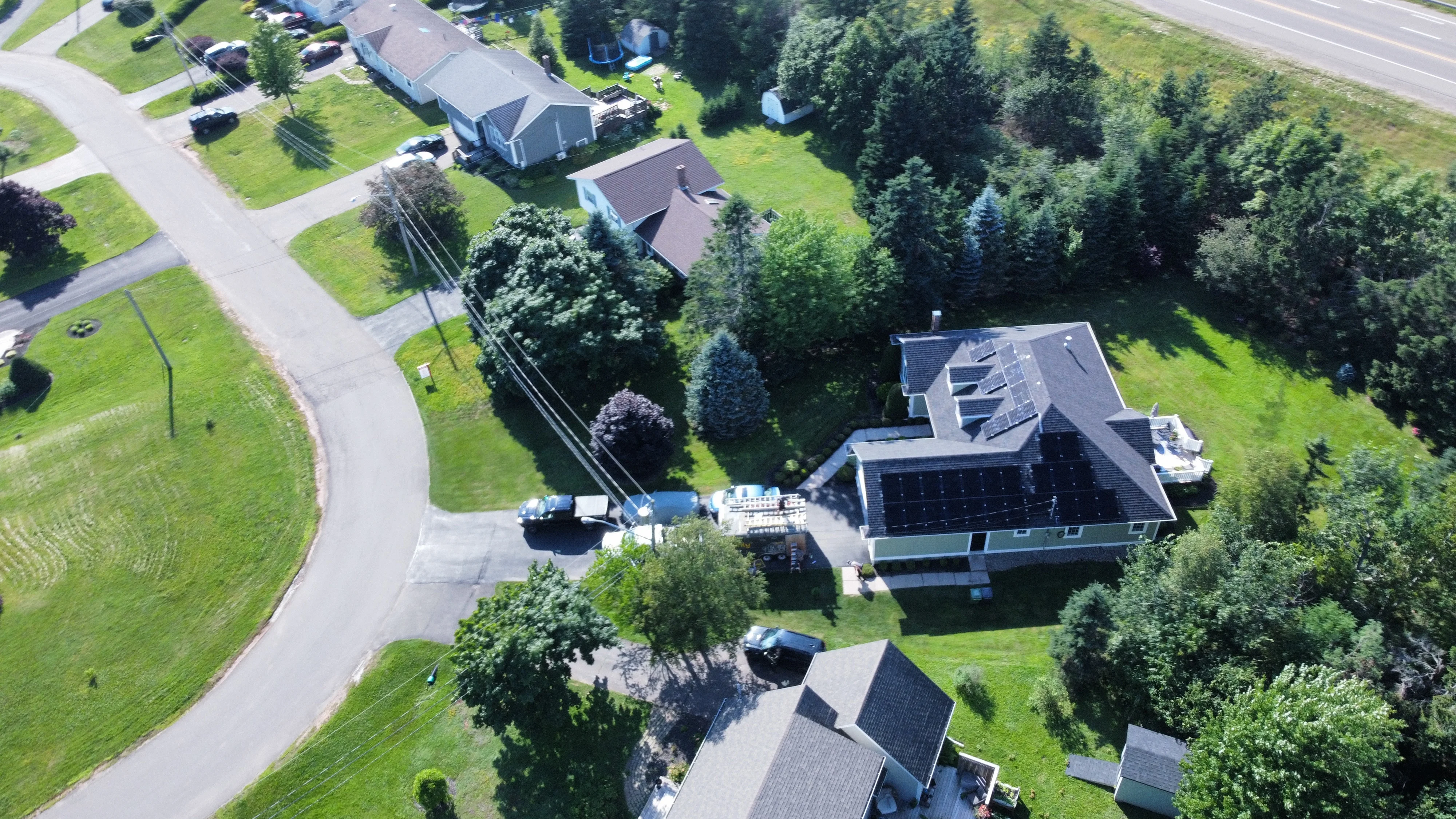 A residential solar energy system installed on a house in Prince Edward Island.